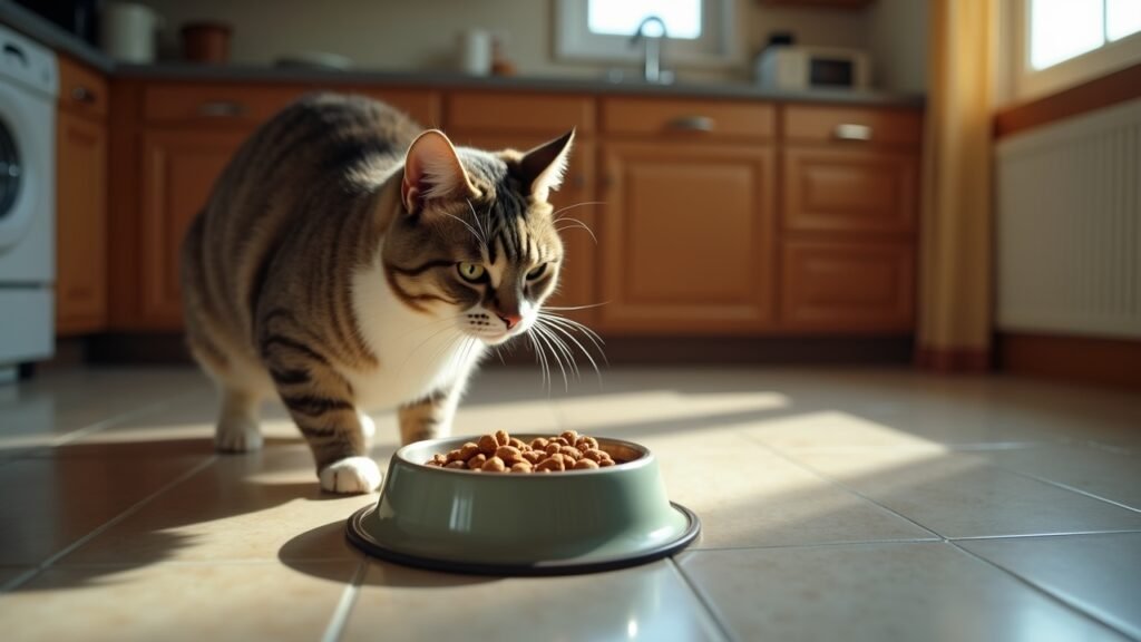 Cat refusing food bowl