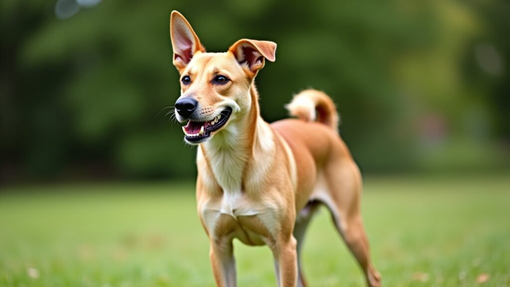 Dog showing alert body language