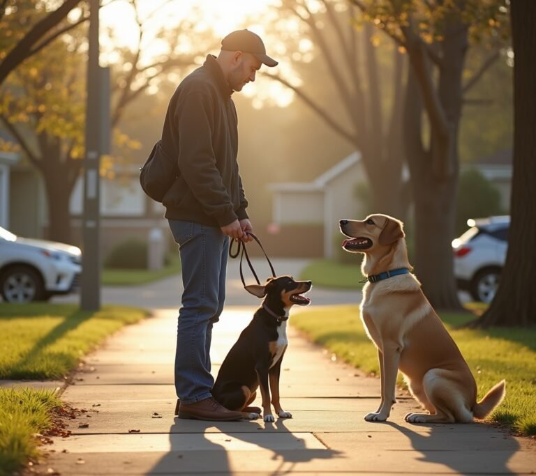 Dog pulling hard on leash