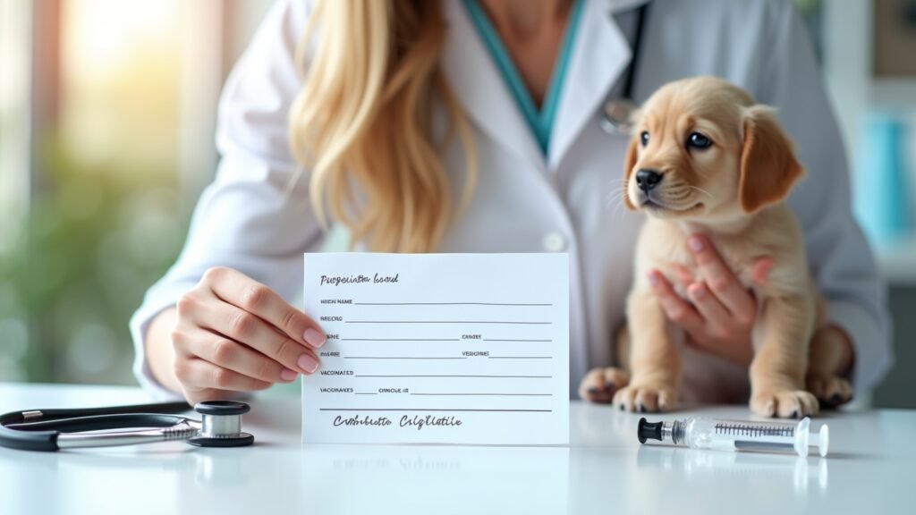 Puppy vaccination record card