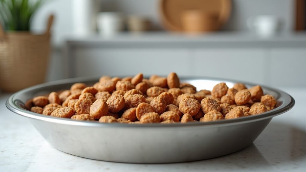 Cat food mixed in bowl gradual