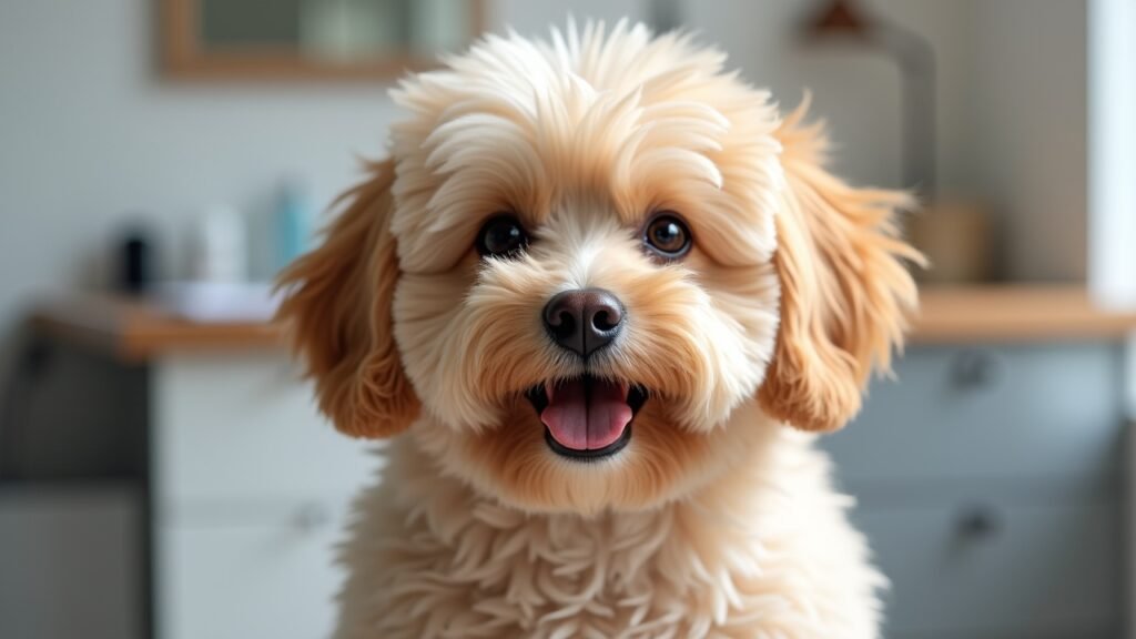 Dog with smooth tangle-free coat after