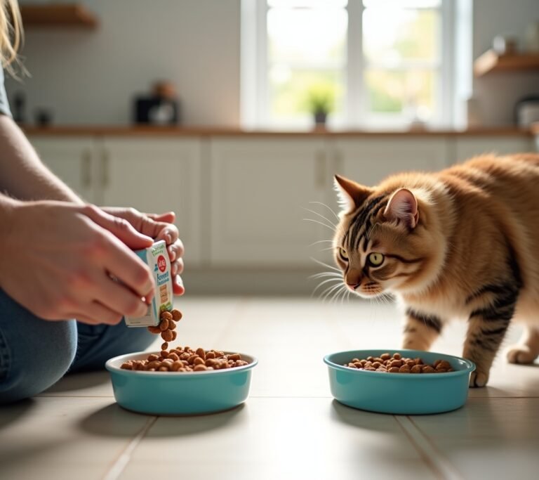 Old and new cat food bags side by side