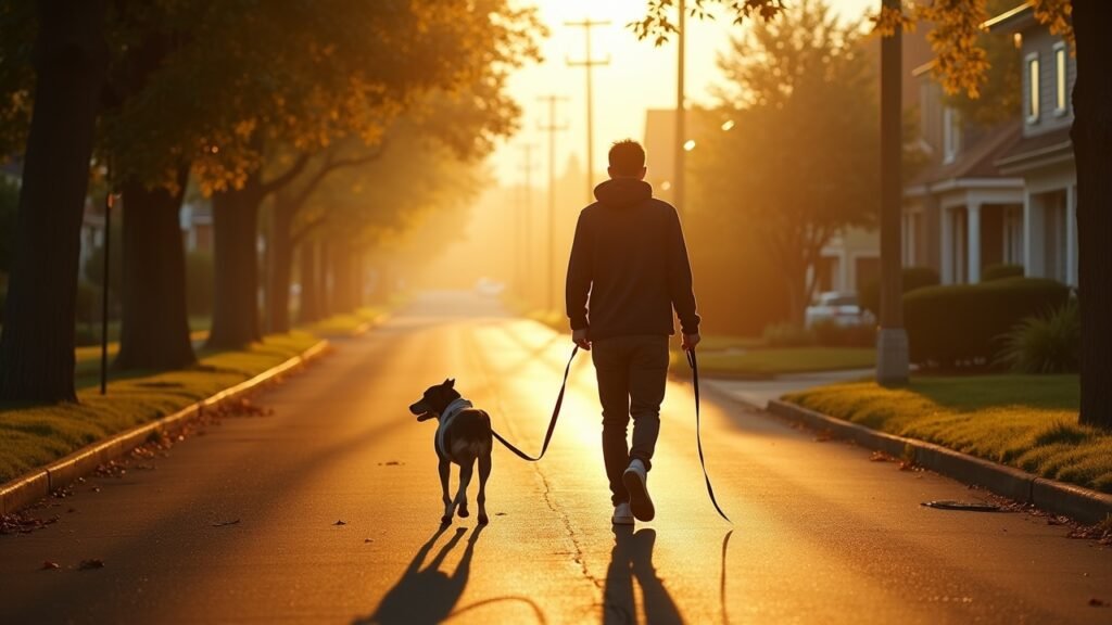 Owner walking dog same time daily