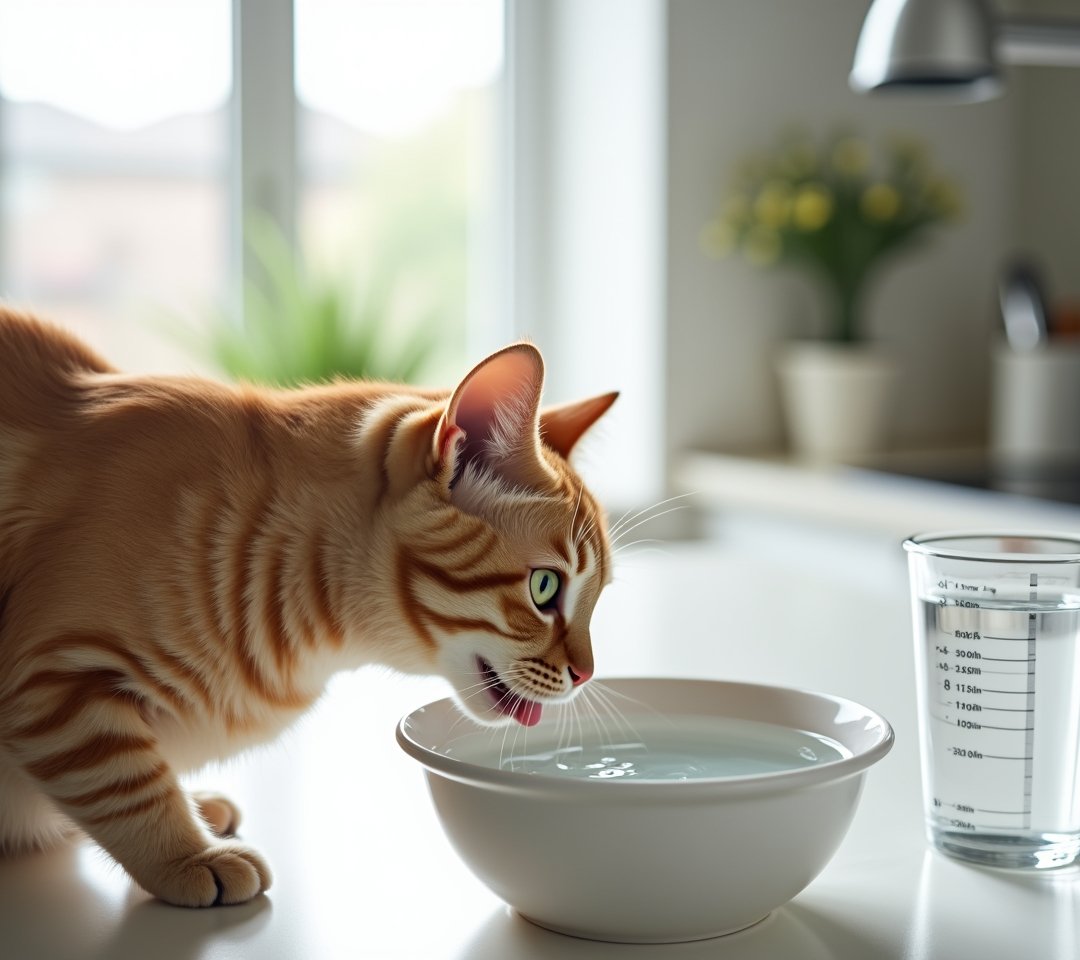 Cat drinking from water fountain