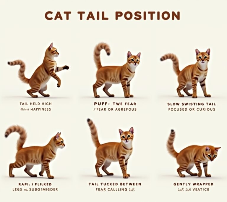 Cat with tail held high walking